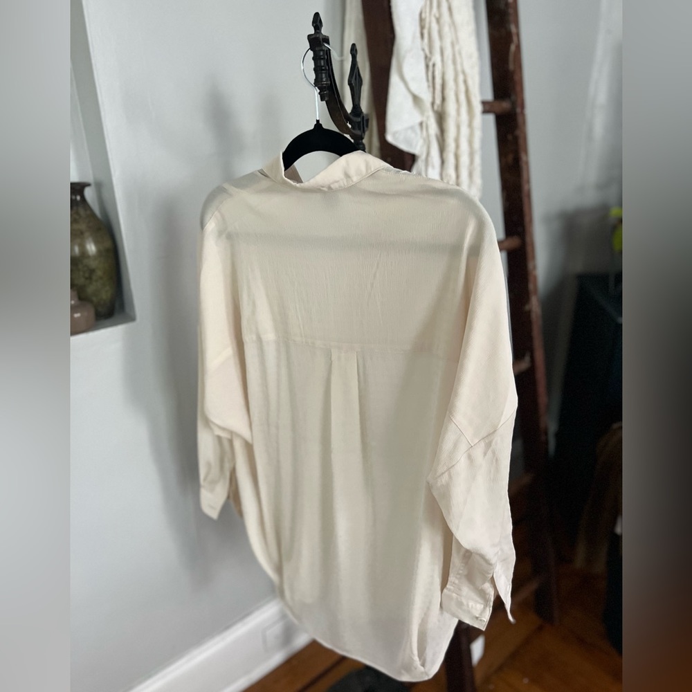 French Connection Rhodes Textured Drape Shirt - Picture 7 of 9
